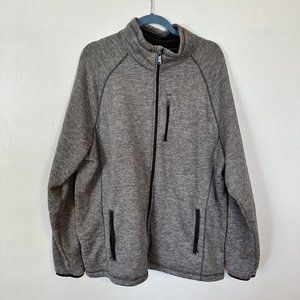 Mens Tan Brown SwissTtech Zip Up Jacket Sweatshirt Size XXL Big Pockets